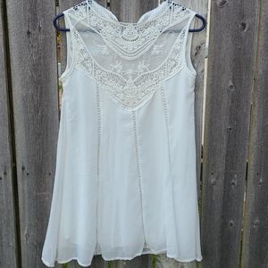 Ivory Cream Mini Dress with Lace